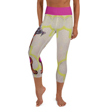 Load image into Gallery viewer, Playful dog print capri leggings mockup | Whimsy Fit

