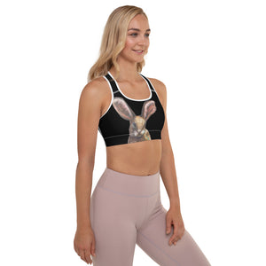 Whimsy Fit Black "Bunny" Padded Sports Bra - Whimsy Fit