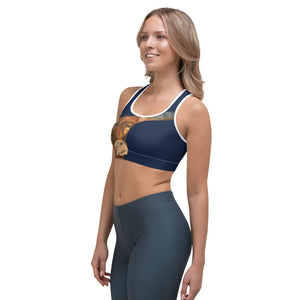 "Horns" Navy Racerback Sports Bra - Whimsy Fit Workout Wear