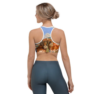 "Horns" Navy Racerback Sports Bra - Whimsy Fit Workout Wear