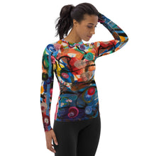 Load image into Gallery viewer, Whimsy Fit Women&#39;s Black Rash Guard &quot;Breeze&quot; darker

