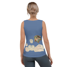 Load image into Gallery viewer, Whimsy Fit Blue Tank Top with Papillon
