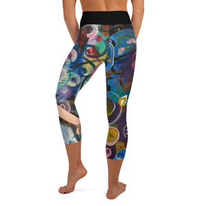 "Breeze" Abstract Print Yoga Capri Leggings - Whimsy Fit Workout Wear