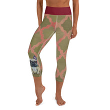Load image into Gallery viewer, Grey &amp; Pink Yoga Capri Leggings with French Bulldog - Whimsy Fit Workout Wear

