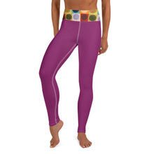 Load image into Gallery viewer, &quot;Circles&quot; Waistband on Purple Yoga Leggings - Whimsy Fit Workout Wear
