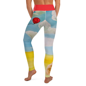 Corgi on Leggings "Red Balloon" Yoga Leggings - Whimsy Fit Workout Wear