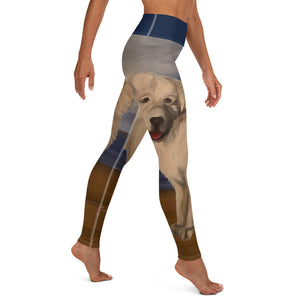 Great Pyrenees on Beach Yoga Leggings - Whimsy Fit Workout Wear