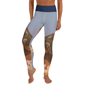Whimsy Fit "2 Horns" Yoga Leggings with Navy Waistband - Whimsy Fit Workout Wear