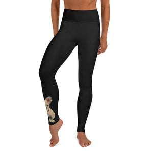 Whimsy Fit Black Yoga Leggings with White French Bulldog - Whimsy Fit