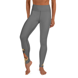 Whimsy Fit Grey Yoga Leggings with Pug