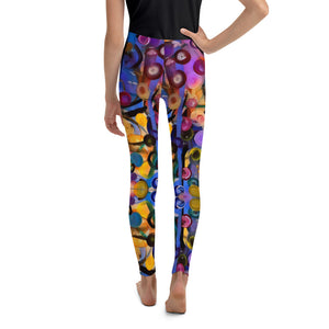 Brightly Colored Abstract Pattern Girls' Leggings - Whimsy Fit Workout Wear