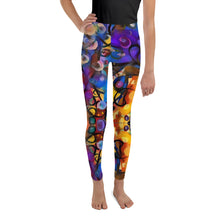 Load image into Gallery viewer, Brightly Colored Abstract Pattern Girls&#39; Leggings - Whimsy Fit Workout Wear
