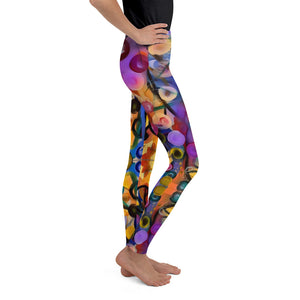 Brightly Colored Abstract Pattern Girls' Leggings - Whimsy Fit Workout Wear