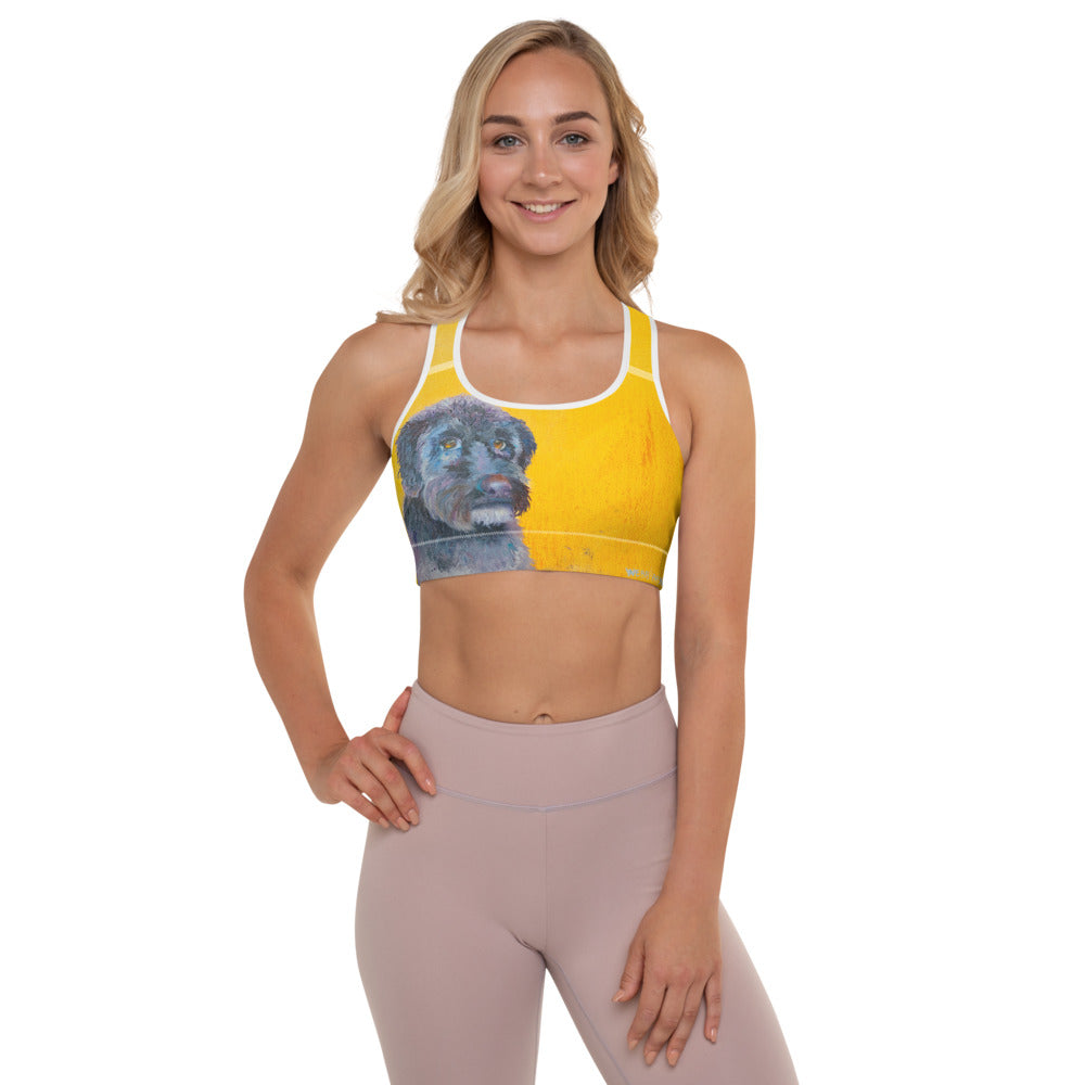 Bright Yellow Padded Sports Bra with 