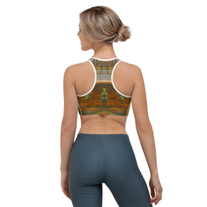 Austin City Scape Sports bra with Schnauzer - Whimsy Fit Workout Wear