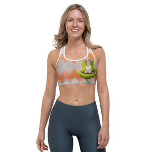 Whimsy FIt "Corgi" Sports bra with "Circles" on backside
